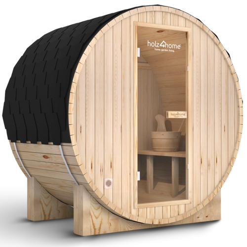 Fasssauna L - 4 Personen Pini Wood Outdoor Sauna inkl. Ofen