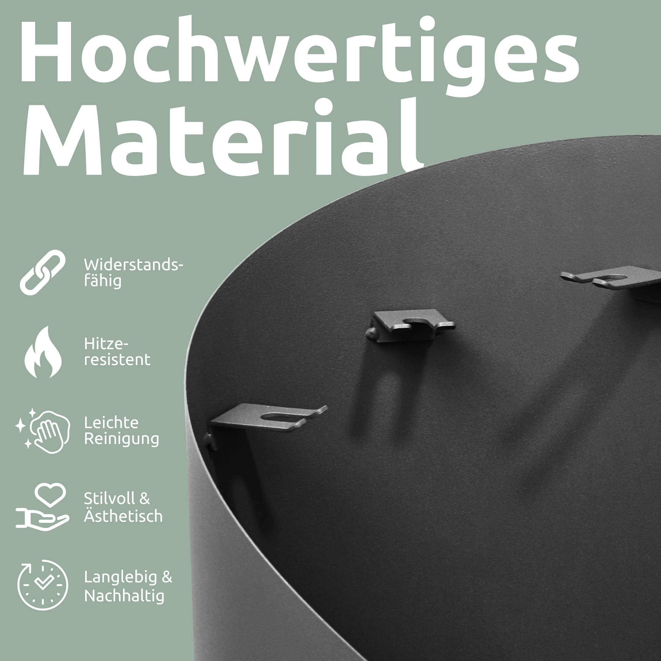 Kaminbesteck 3-tlg. Grauschwarz mit Holzgriff inkl. Ofenhandschuh