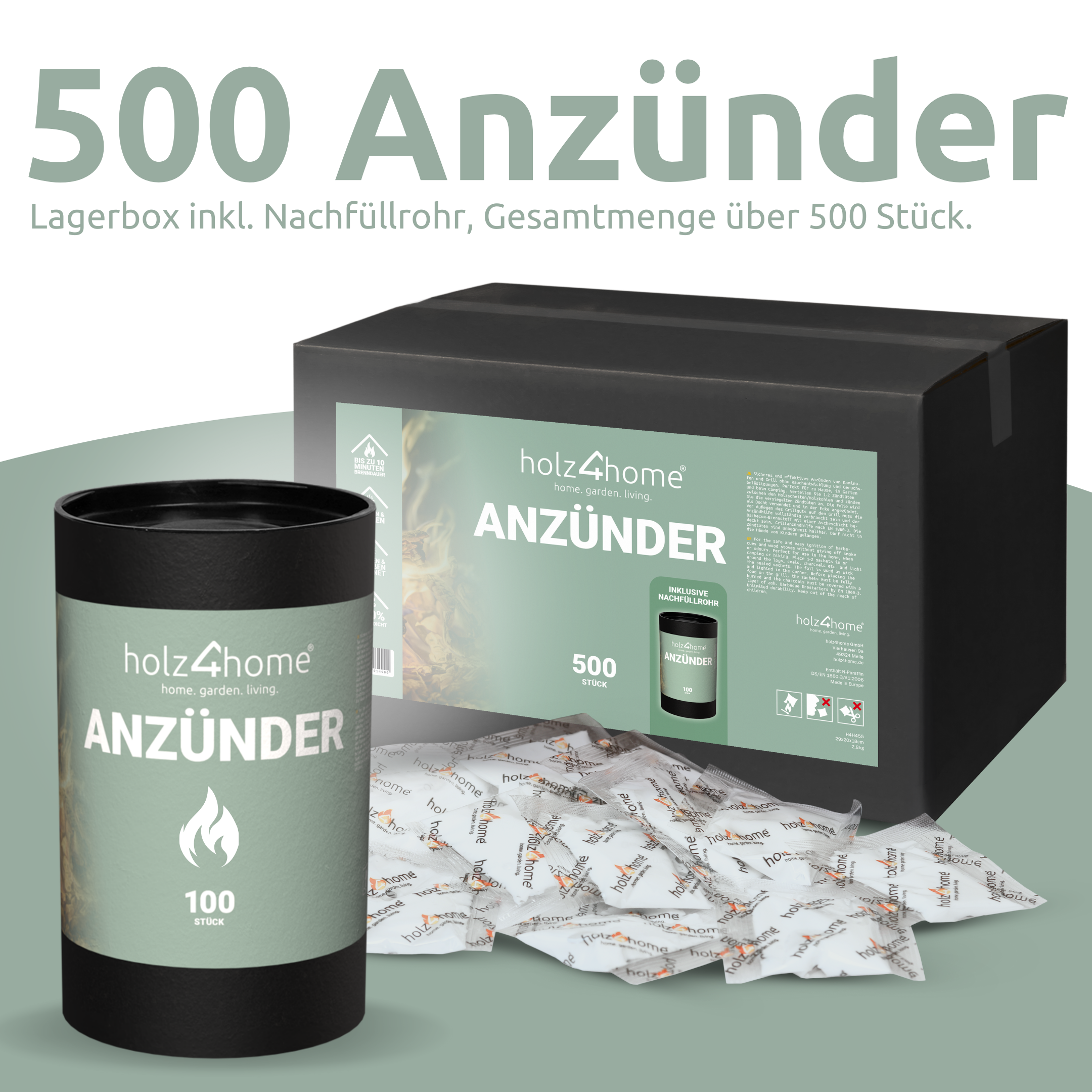 Kaminanzünder & Grillanzünder – 500 Stück