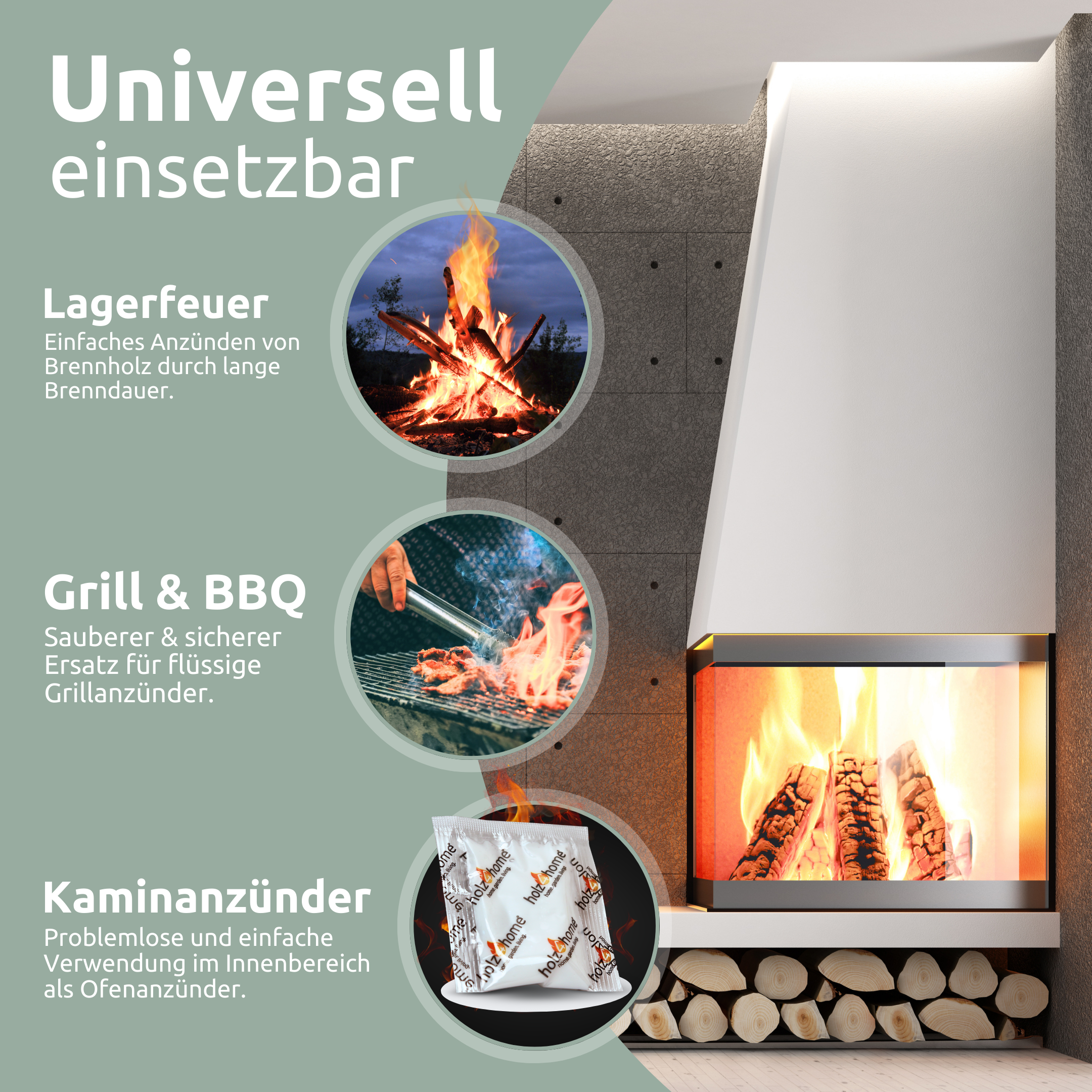 Kaminanzünder & Grillanzünder – 500 Stück